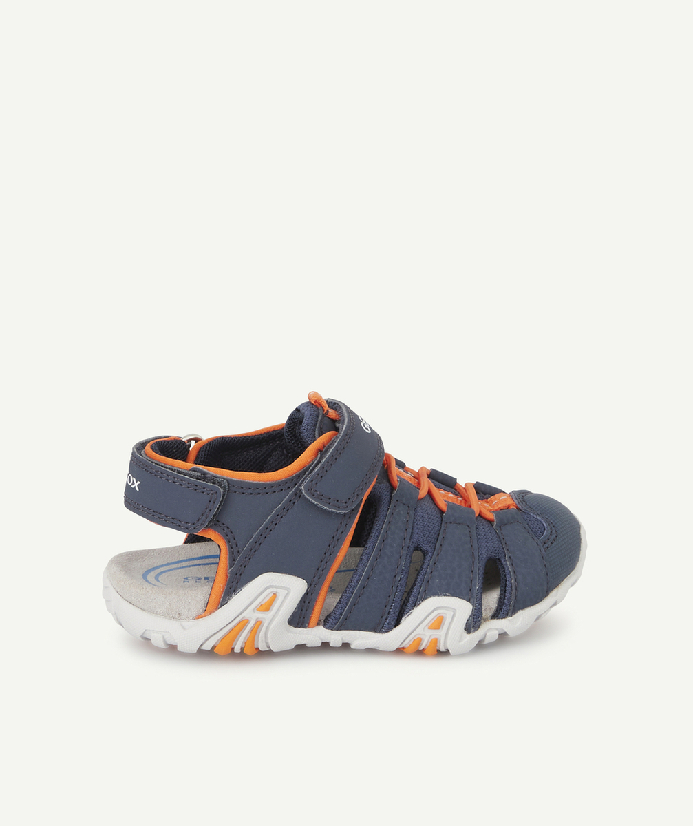 GEOXSANDALES KRAZE GARÇON BLEU MARINE ET ORANGE