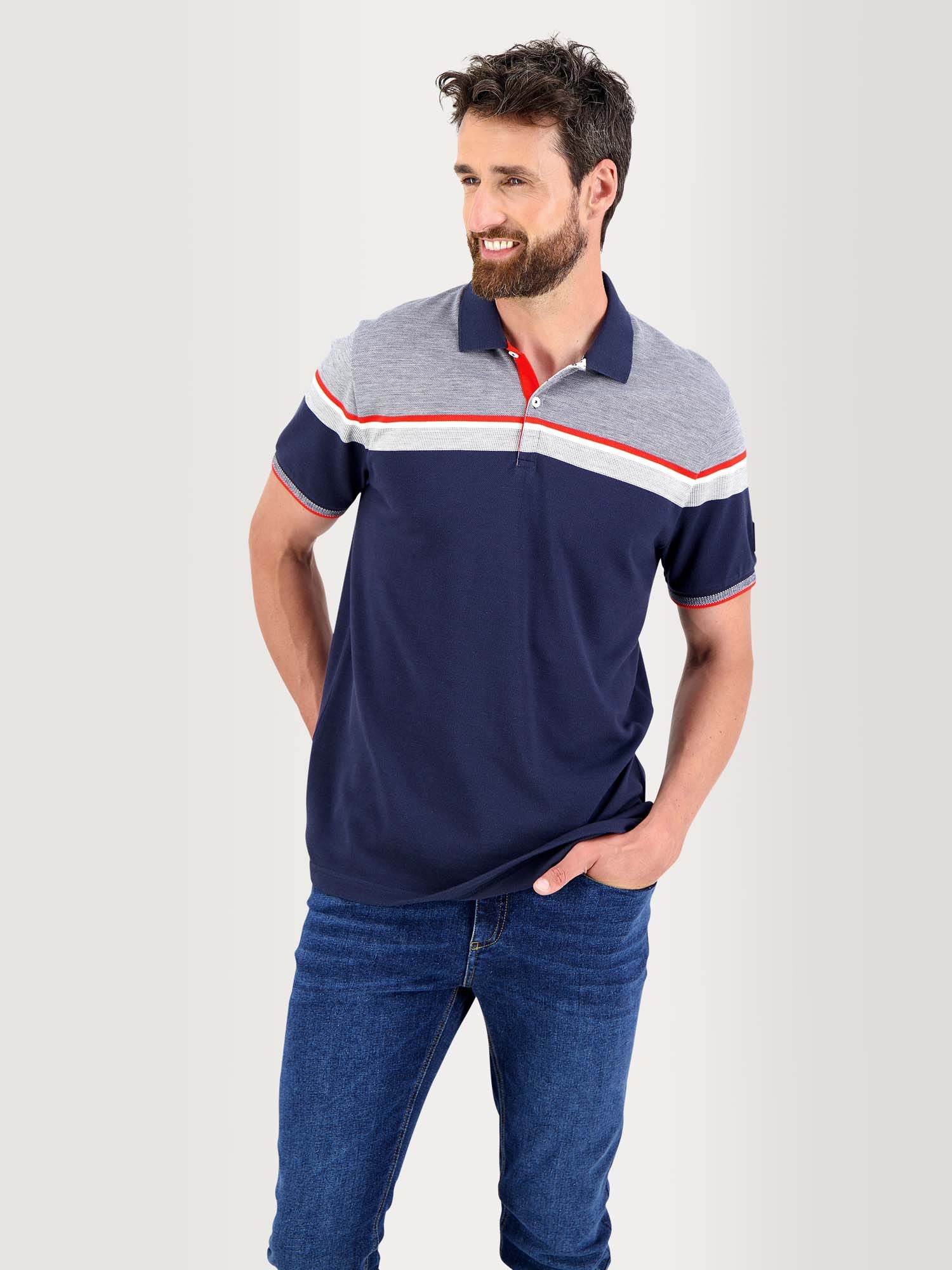 Polo Homme Manches Courtes Coton Biologique Marine