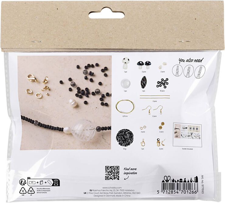 Creativ Company Mini DIY Kit Smykker, Chunky halskæde, sort harmoni