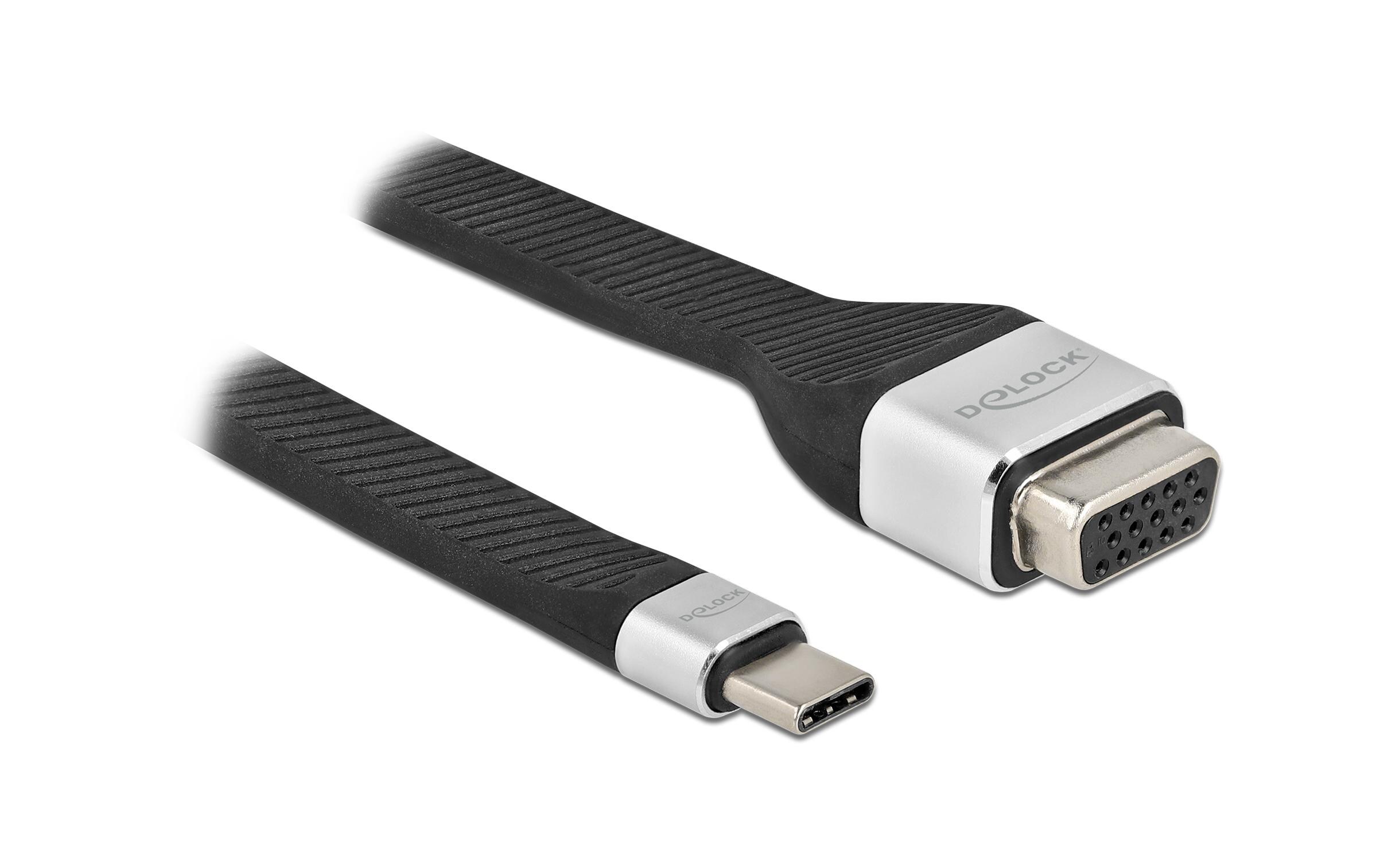Adapter FPC Flachbandkabel USB Type-C - VGADelock FPC Flachbandkabel USB Type-C zu VGA (DP Alt Mode) 13 cm