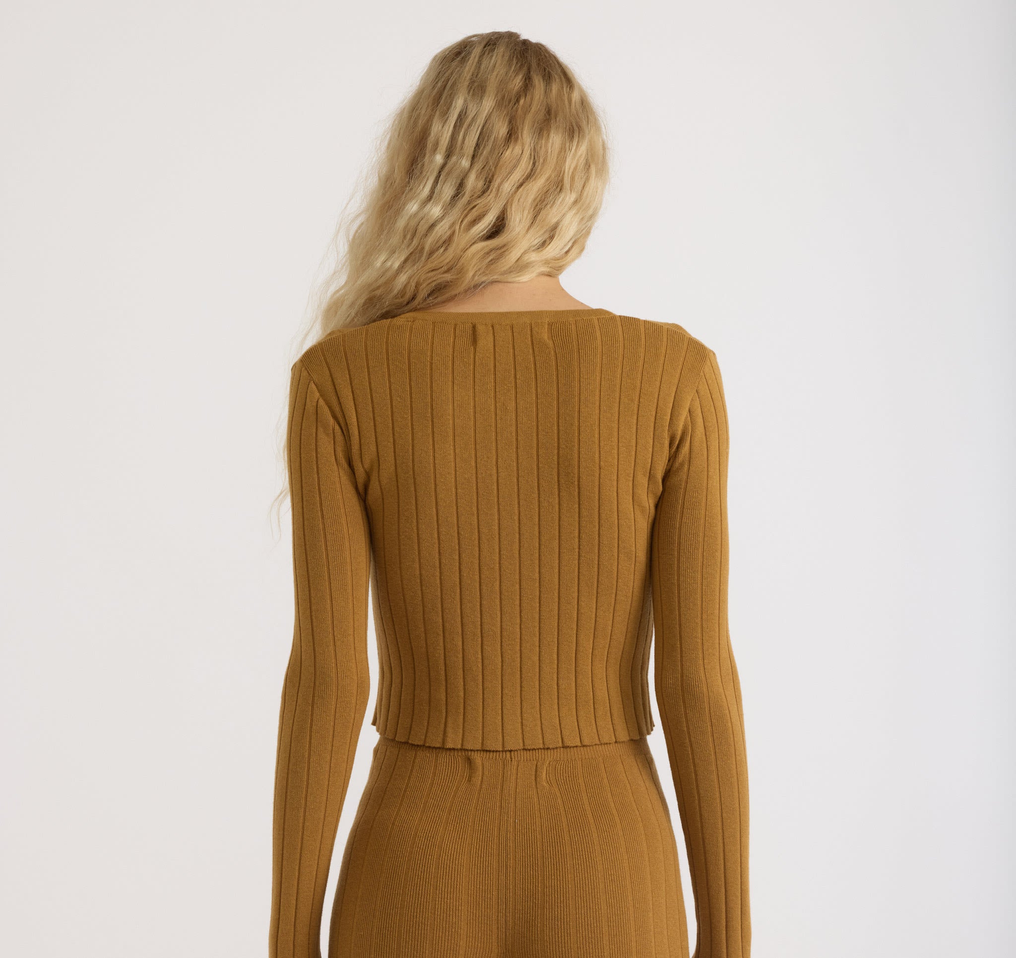 COTTON<br>Soft Knit Rib Crop Cardigan