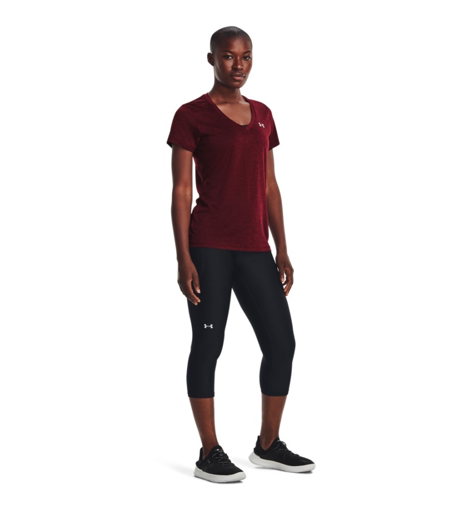 Camiseta Under Armour UA Tech com decote em V, cor bordô