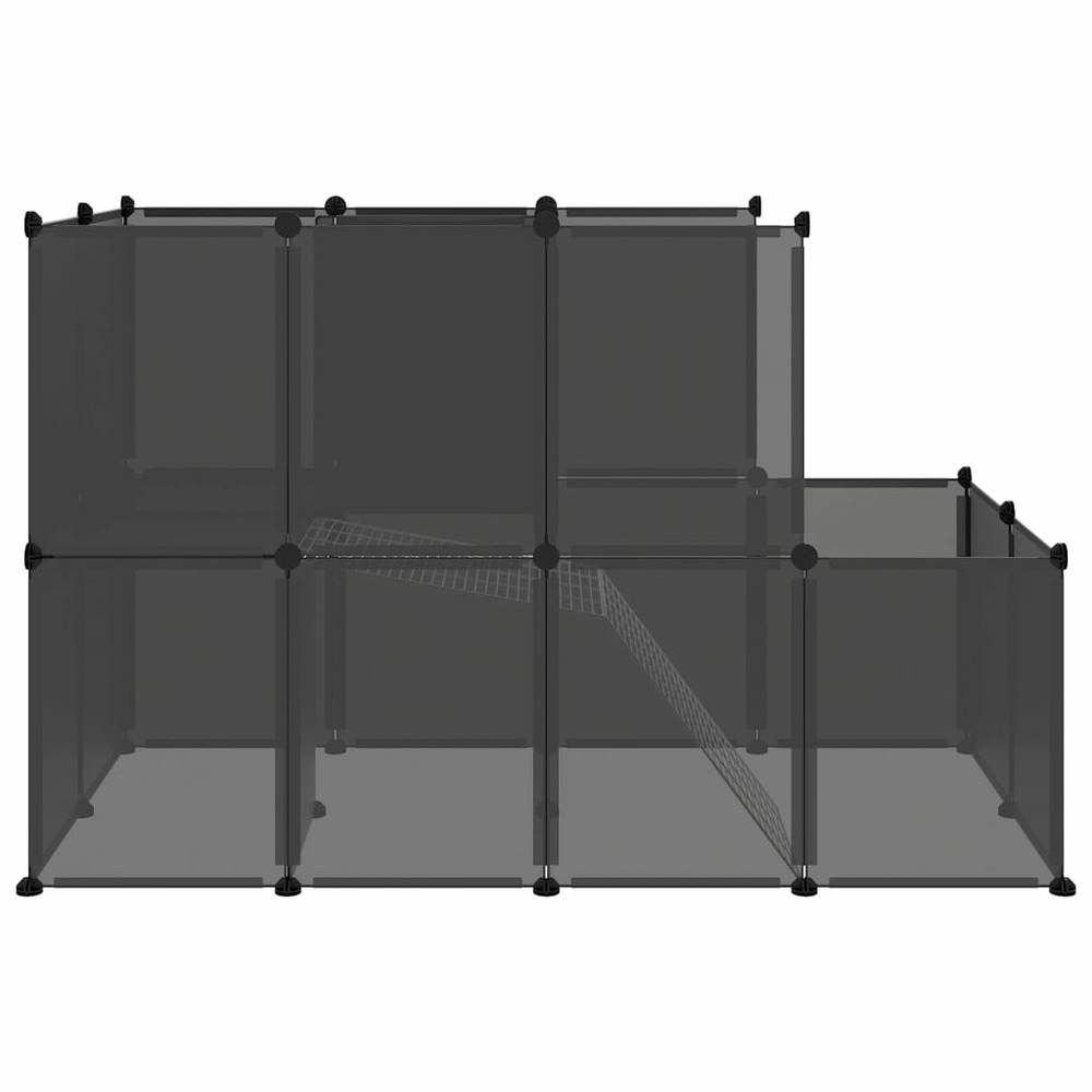 Cage pour petits animaux noir 142x74x93 cm pp et acier