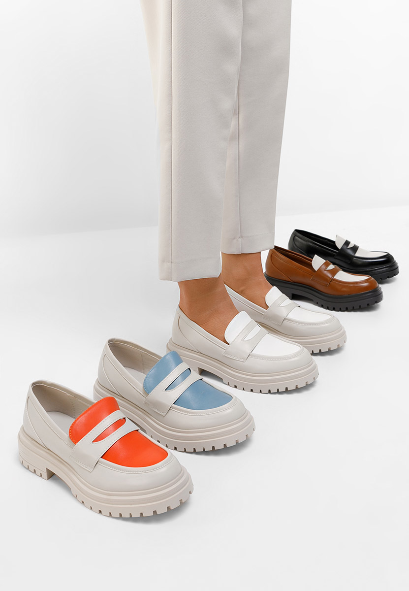 Mocassins à semelle épaisse beige Rylee  V2