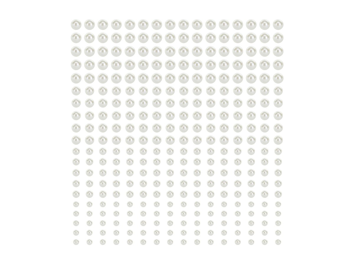 Witte Ballon Stickers Parels 3-6mm 440st