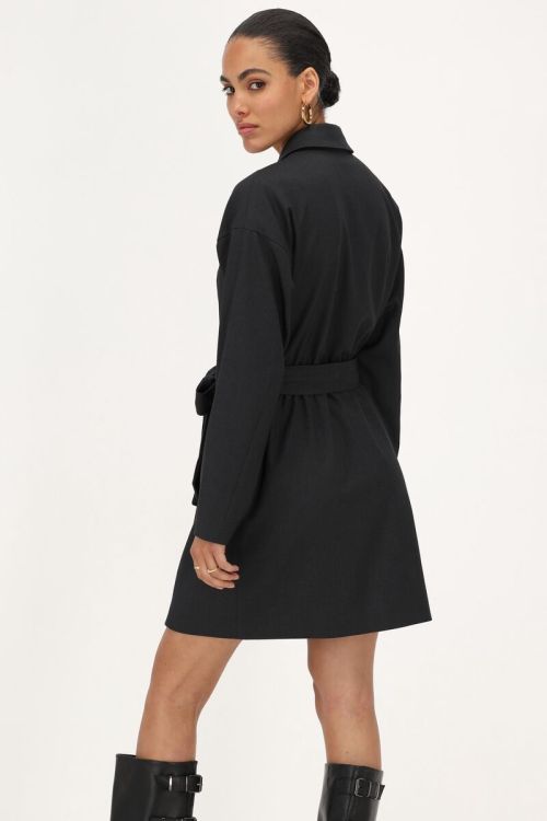 Grijze blazer jurk met reverskraag