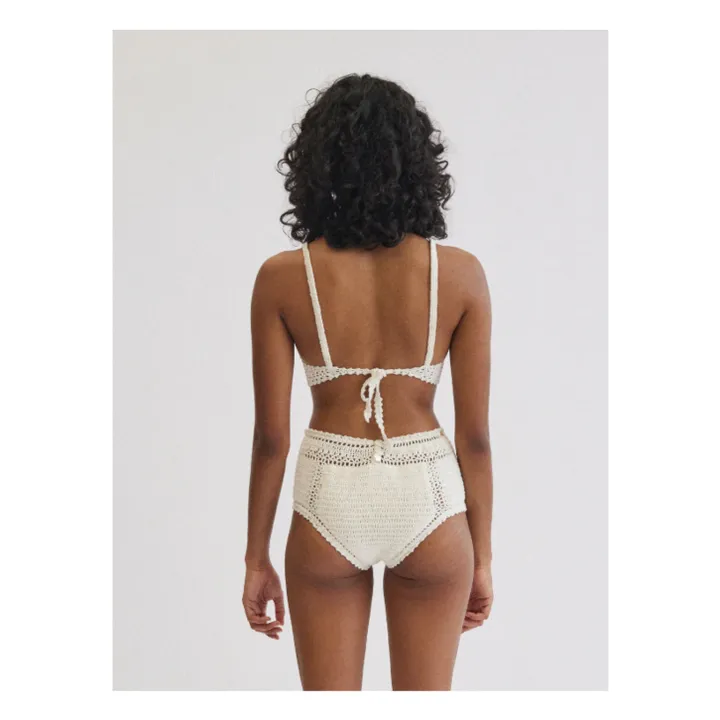 She Made Me Bas de Maillot Essential Taille Haute Crochet | Ivoire