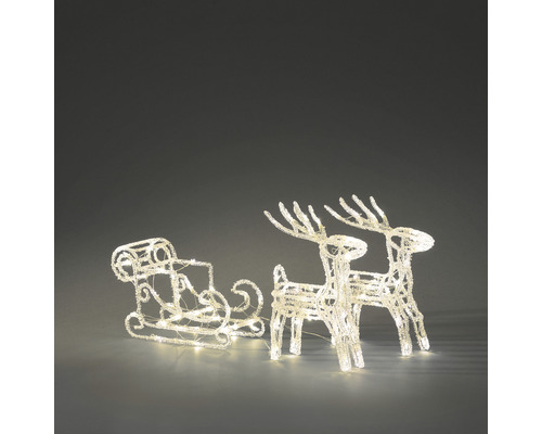 Konstsmide LED-acryl slee lichtfiguur met rendier, 96 LED's, warm wit licht