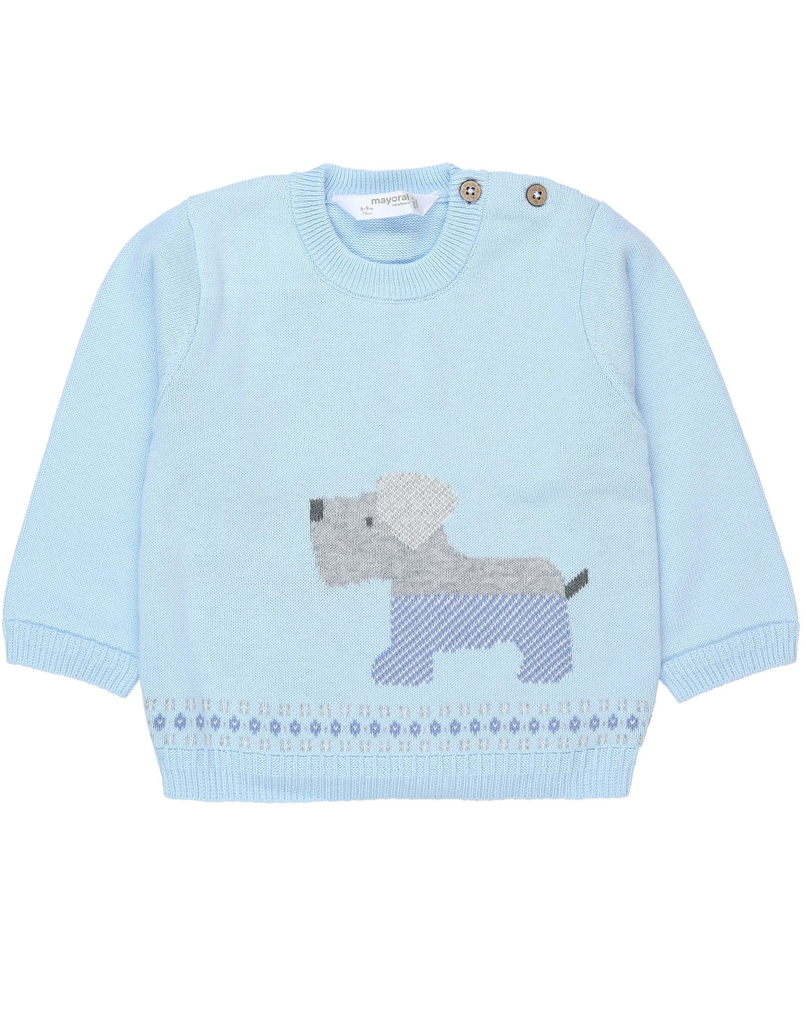 Strickpullover DOG 2-teilig in himmelblau