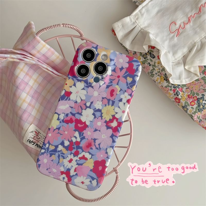 Fonekase - Bloemen telefoonhoesje - Apple iPhone 16 Pro Max / 16 Pro / 16 Plus / 16 / 15 Pro Max / 15 Pro / 15 Plus / 15 / 14 Pro Max / 14 Pro / 14 Plus / 14 / SE / 13 Pro Max / 13 Pro / 13