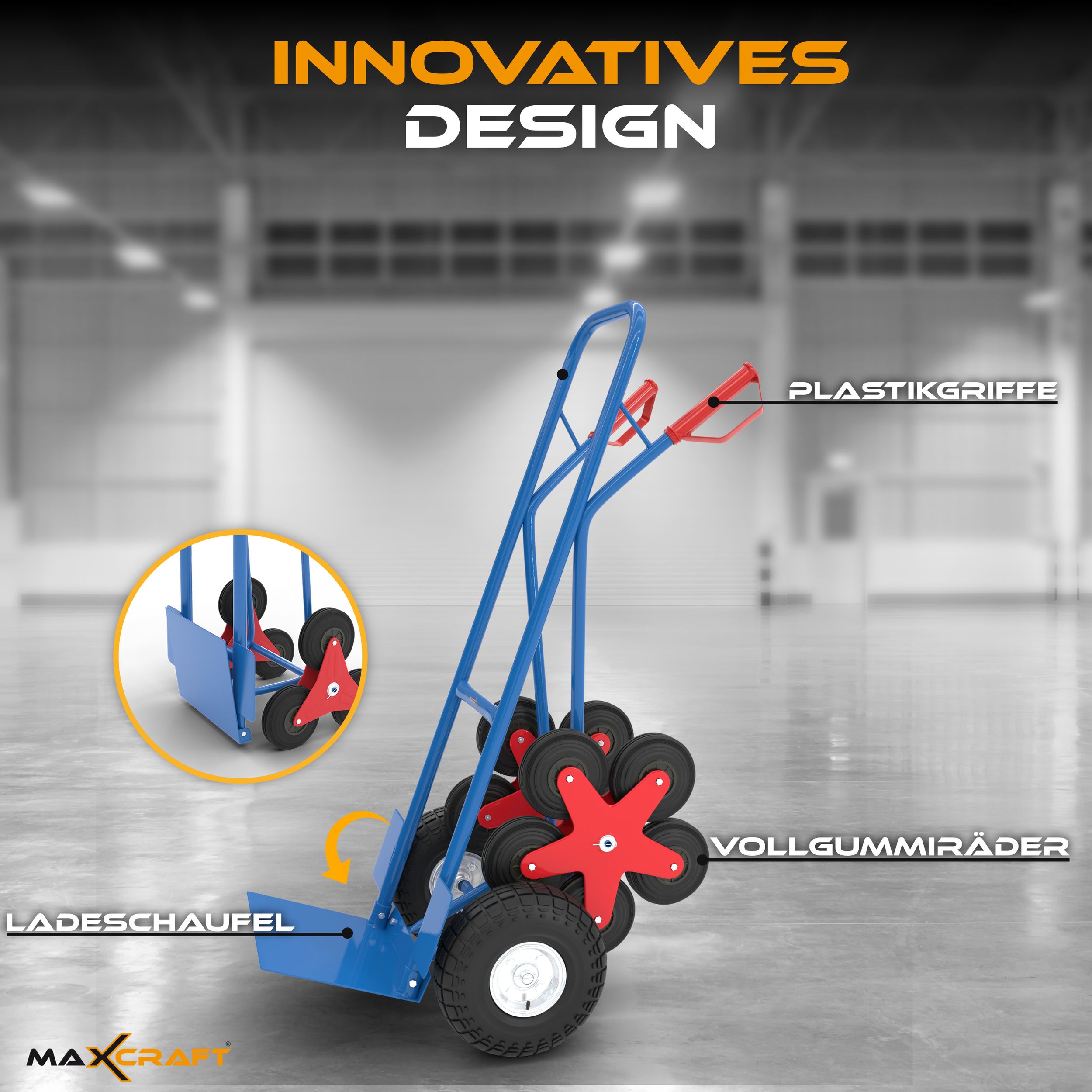 MAXCRAFT Treppenkarre bis 200 kg - 12 Räder