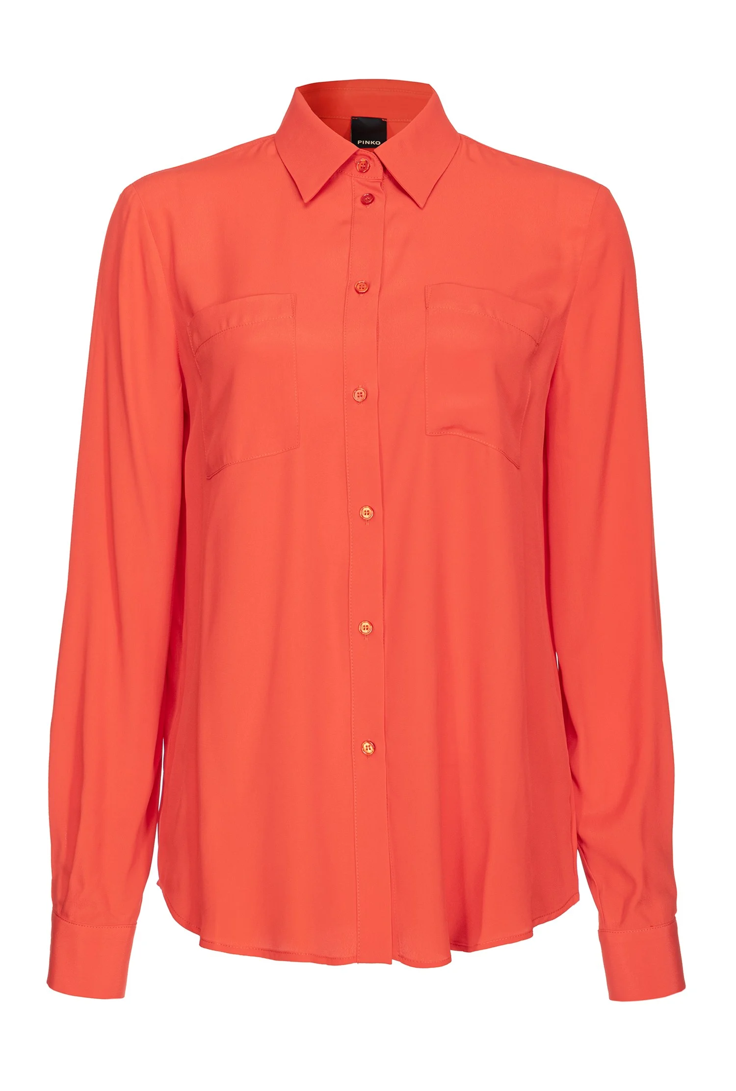 Chemise mélangée à poches poitrine | Orange