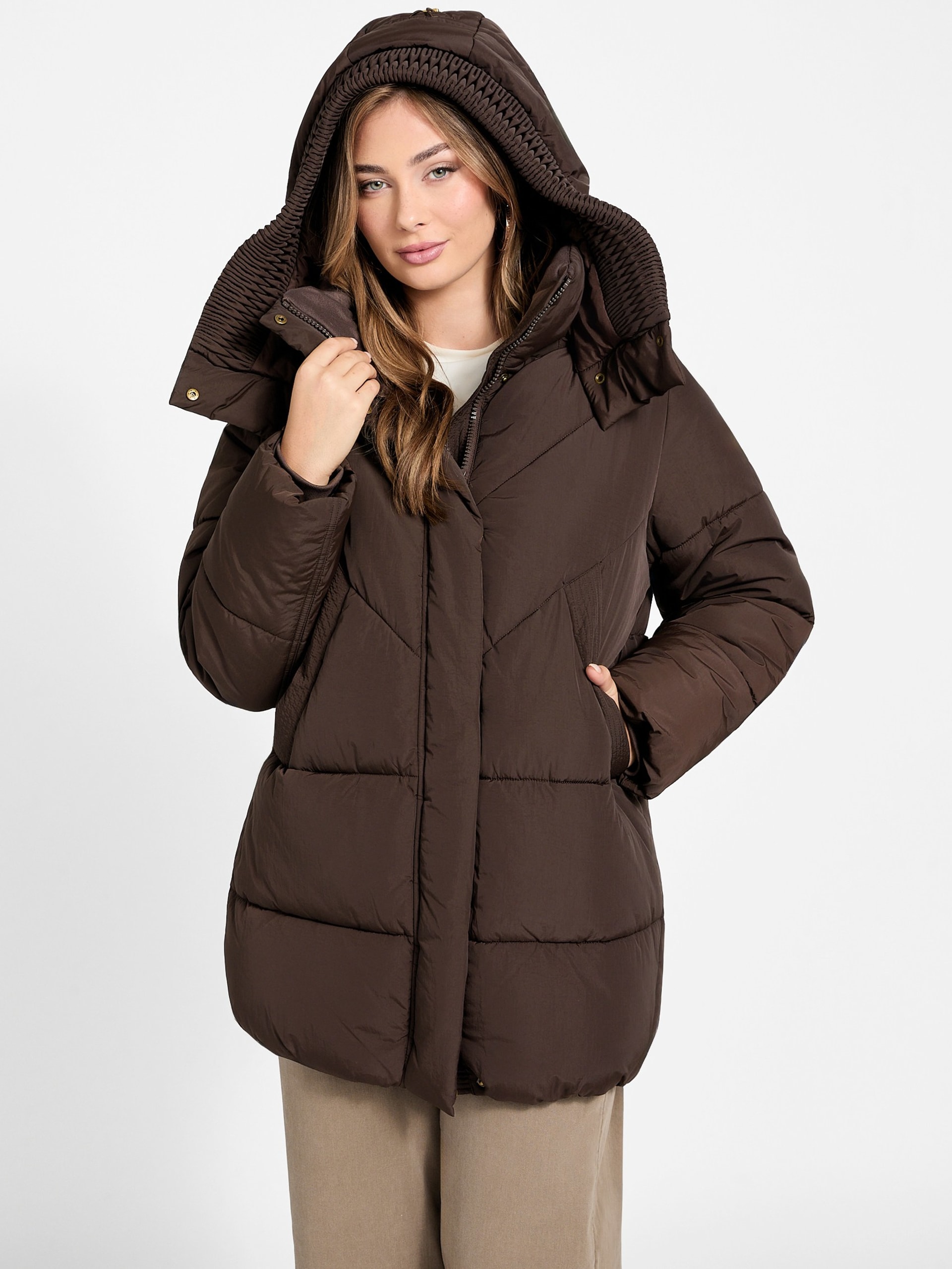 Jaqueta puffer com capuz Eco Eleonor
