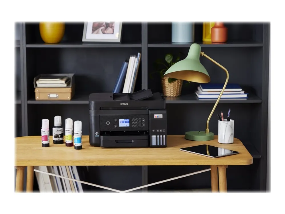 Epson EcoTank ET-3850 - Multifunktionsprinter - farve - blækprinter - A4/Legal (medie) - op til 15.5 spm (udskriver) - 250 ark - LAN, Wi-Fi