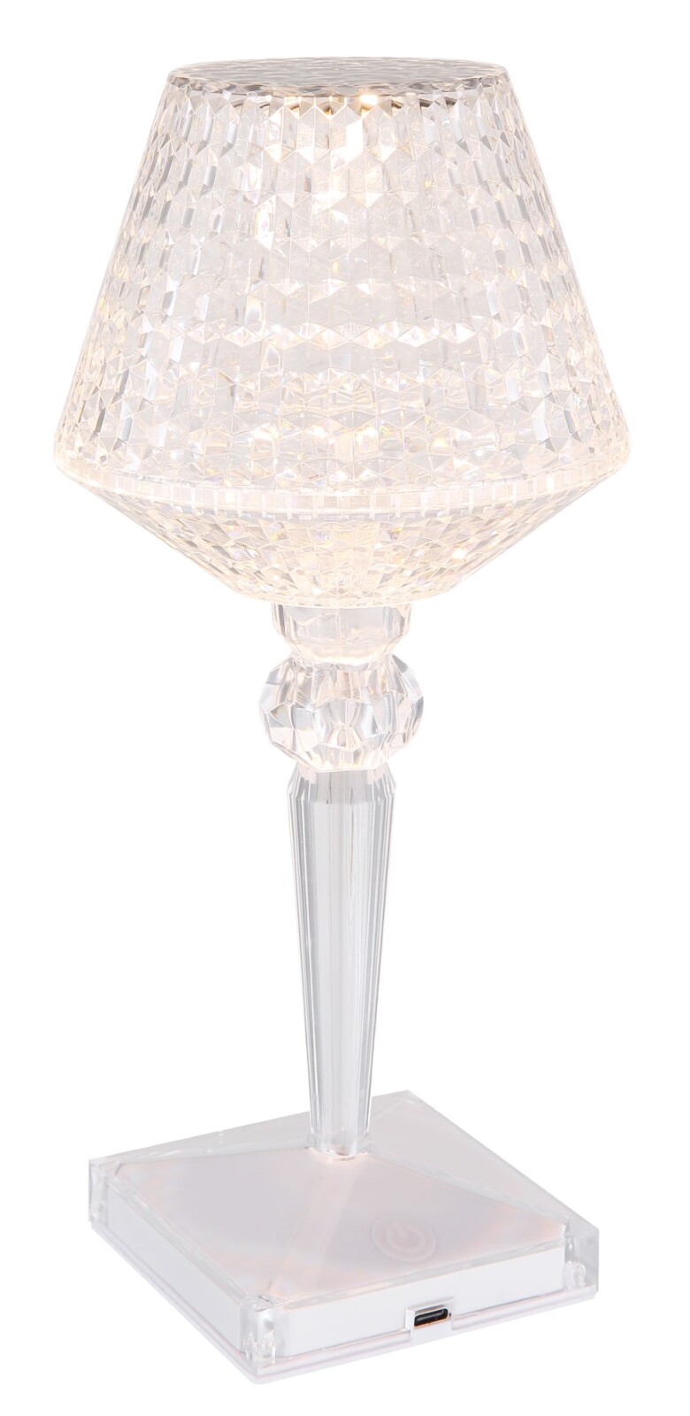 LED-Tischleuchte - transparent - Kristall-Effekt