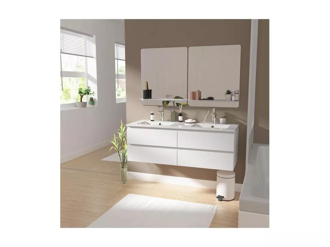 Meuble double vasque blanc 120cm
