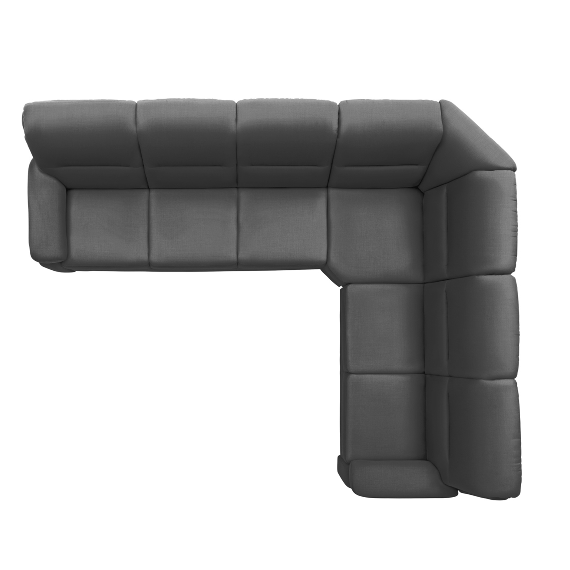 polsterpower Ecksofa - Miro grau - Basismodell - rechts