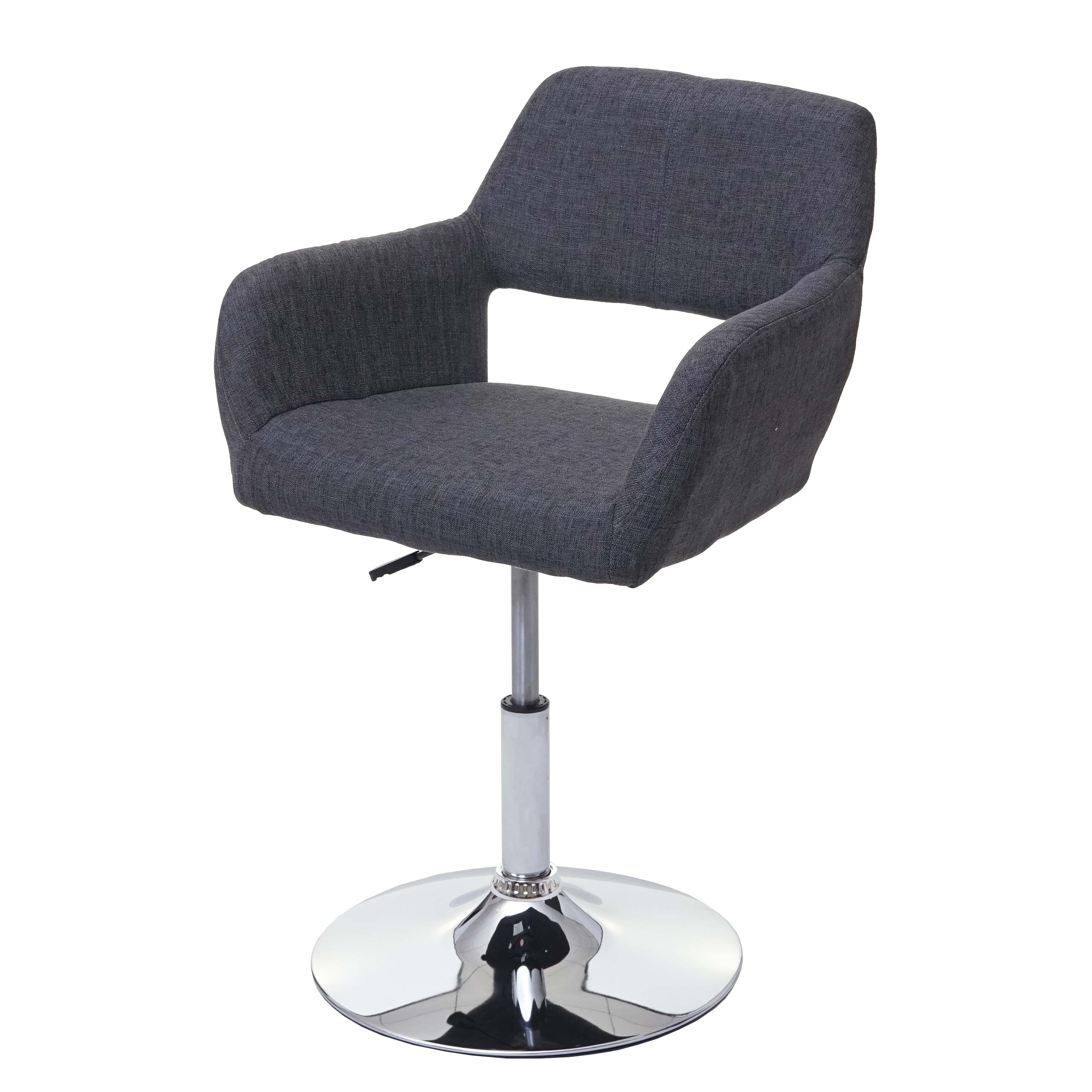 Esszimmerstuhl MCW-A50 III, Stuhl Küchenstuhl, Retro 50er Jahre, Stoff/Textil ~ dunkelgrau, Chromfuß
