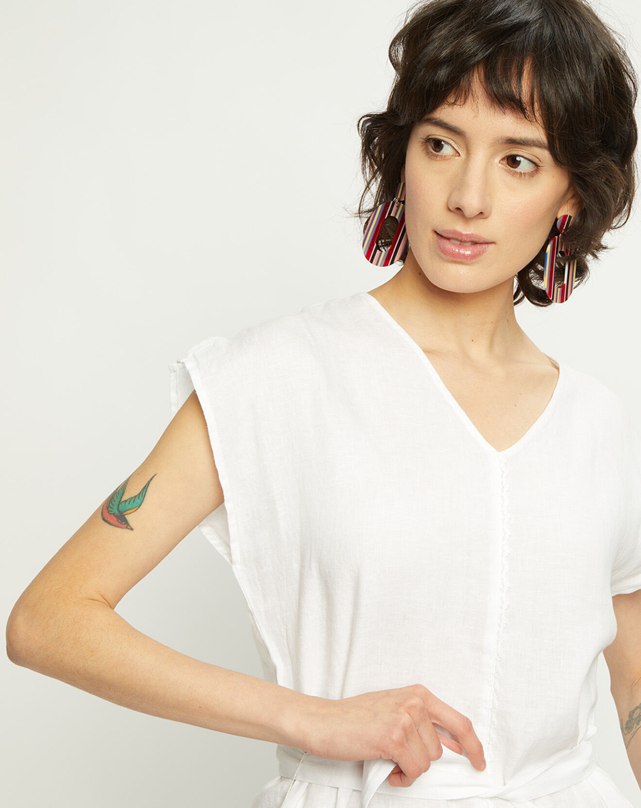 Harris Wilson Robe 100% Lin Doriana blanche