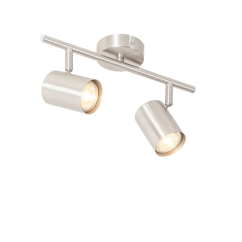 Moderne plafondlamp staal 2-lichts verstelbaar - Jeana