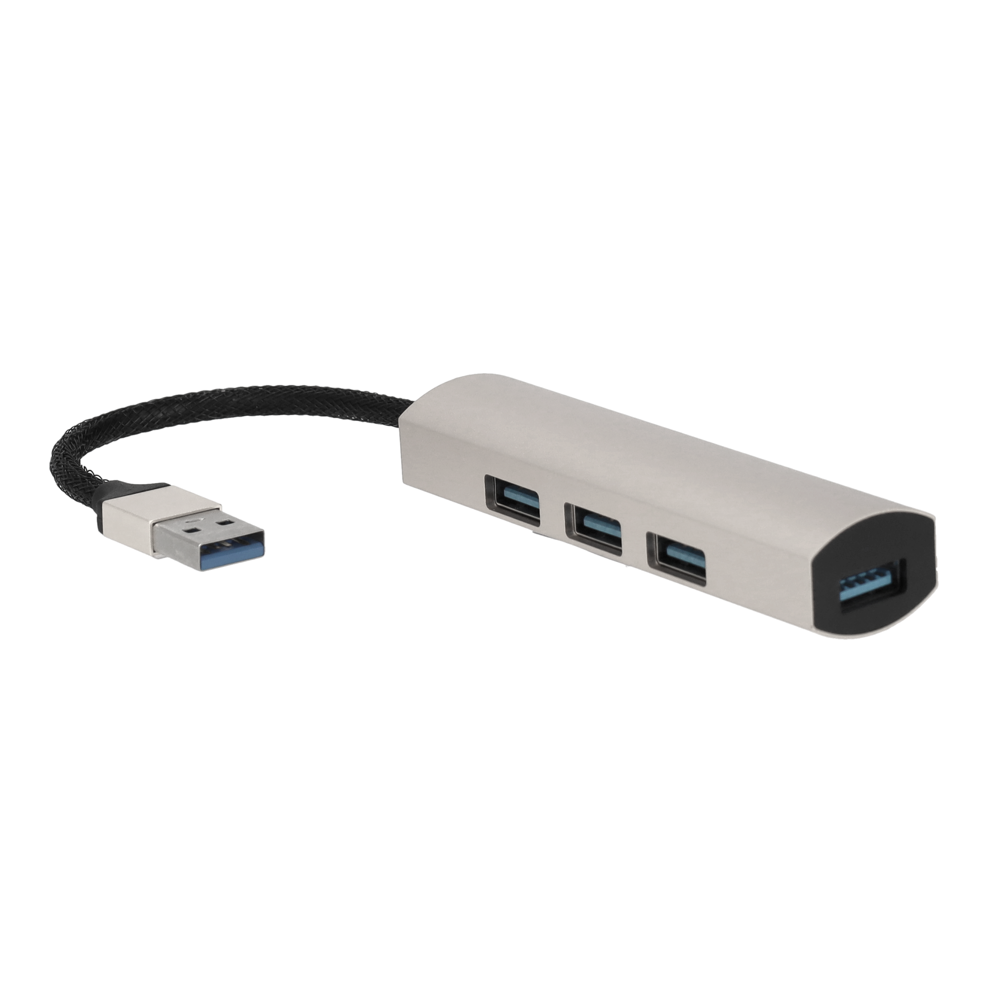 4-fach USB 3.0 Highspeed Aluminium Hub im edlen Design - Silber