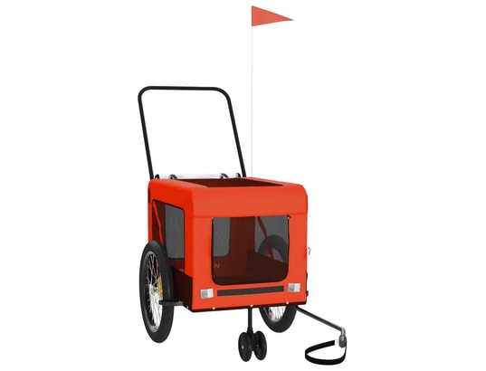 VIDAXL - Remorque de vélo pour animaux de compagnie orange et noir