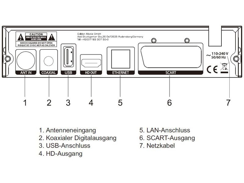 Golden Media Kabel-Receiver Mania 828 Full-HD-Kabelreceiver