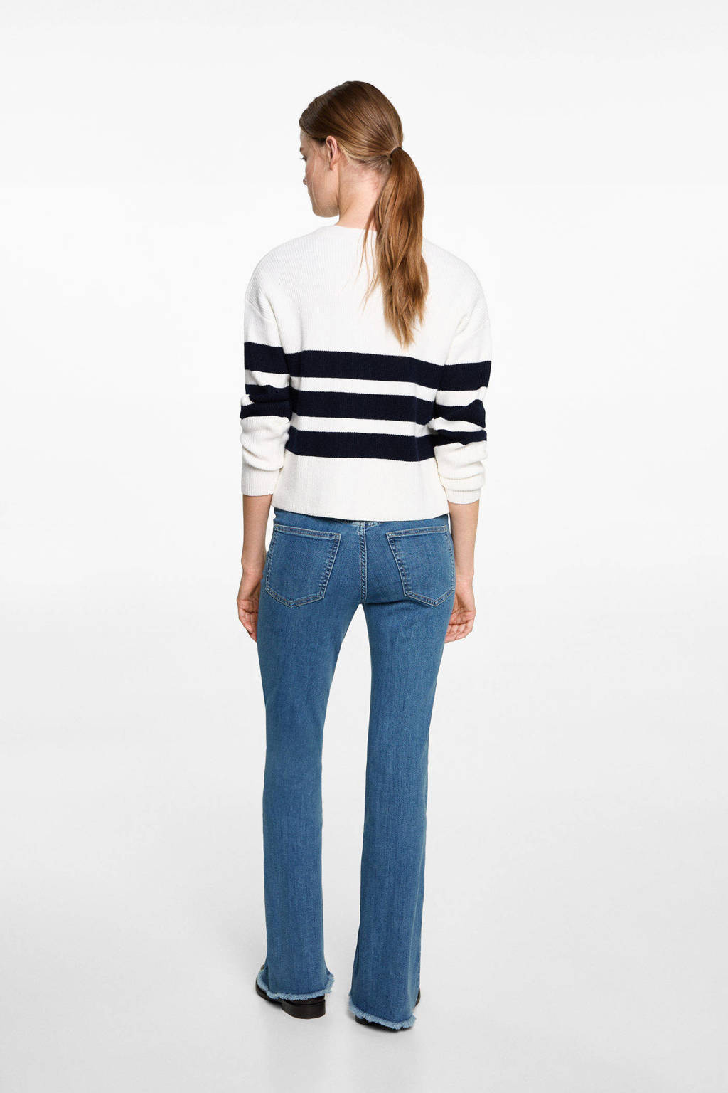 MANGO TEEN flared regular waist flared jeans medium blue denim