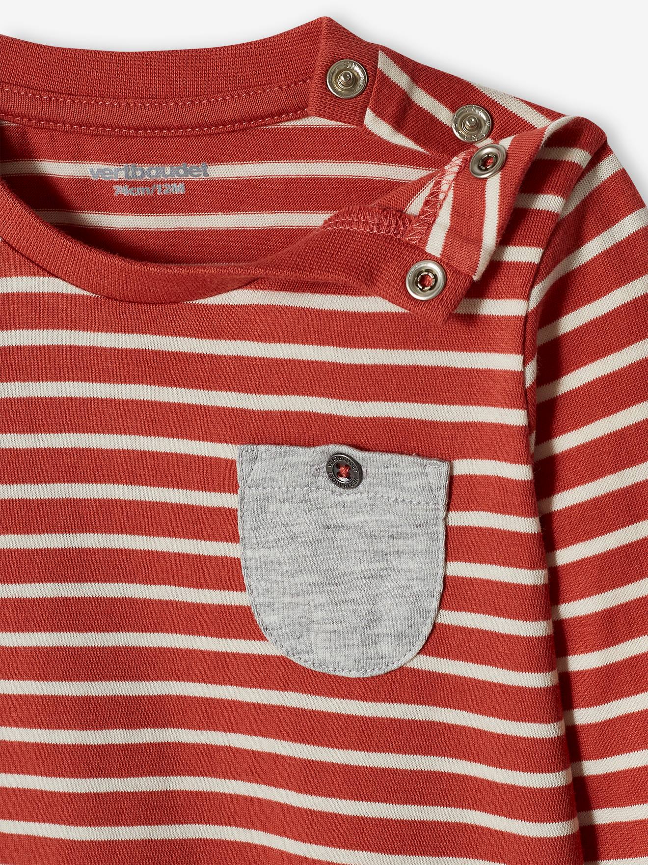 Conjunto de 2 camisetas básicas para bebê com estampa animal e listras, azul-acinzentado.