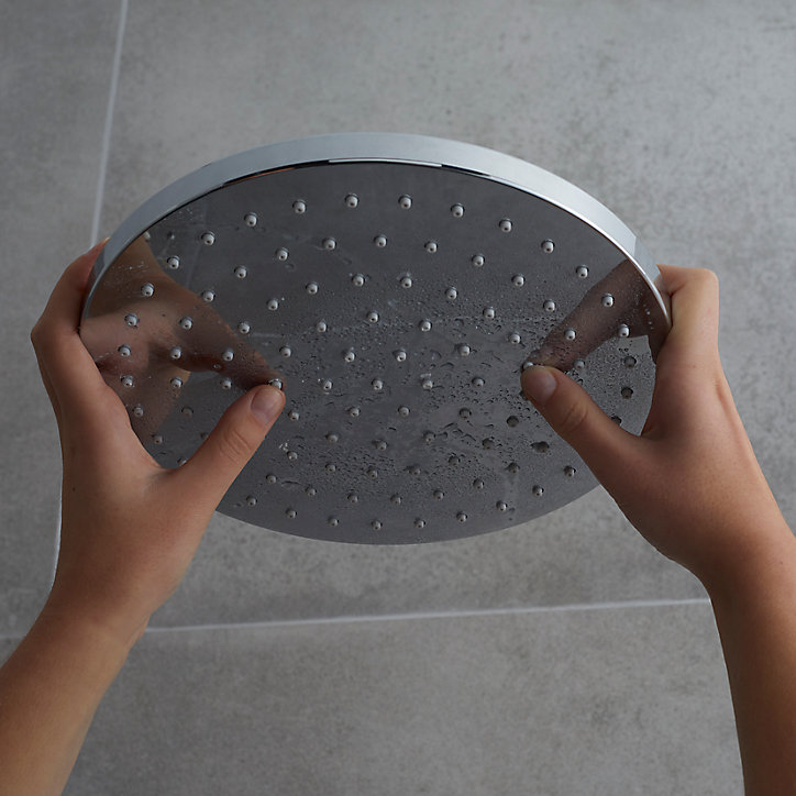 Pommeau de douche rond Ø25 cm, chrome, GoodHome Cavally