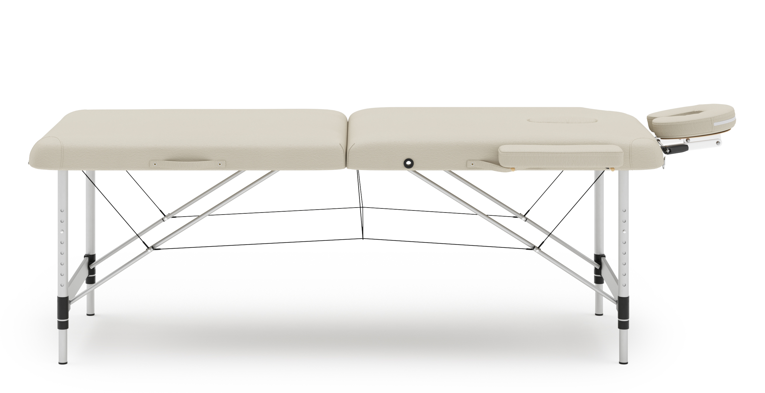 Massageliege 2-Zonen Alu beige