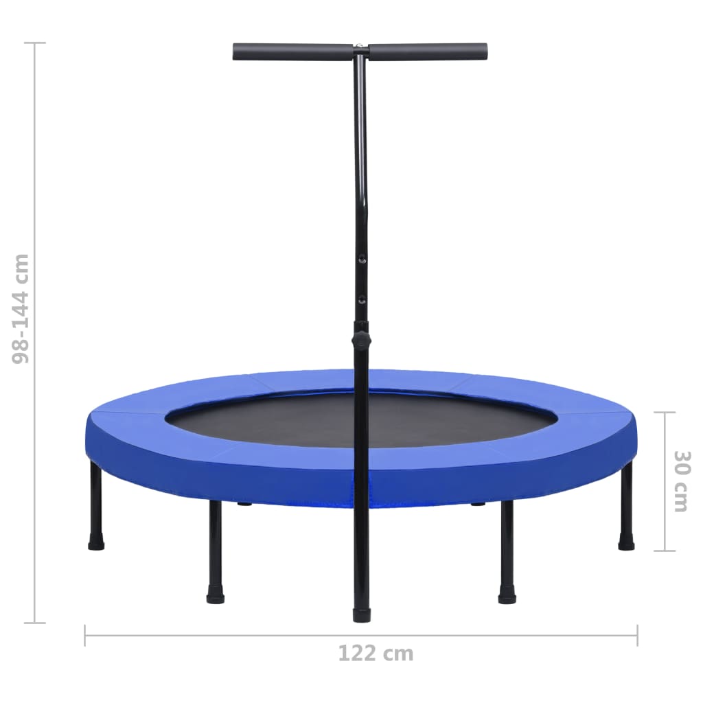 Cama elástica de ginástica Vidaxl de 122 cm com alça e almofada de segurança