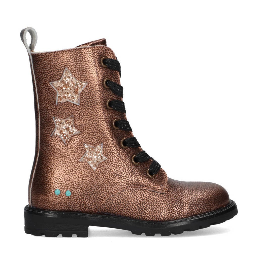 BunniesJR Hailee Happyleren veterboots rosé
