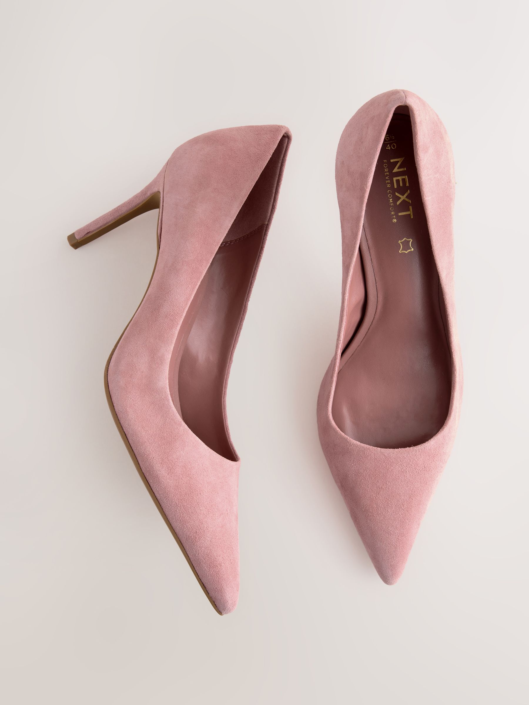 Rozenroze suède - Leren mid-court pumps