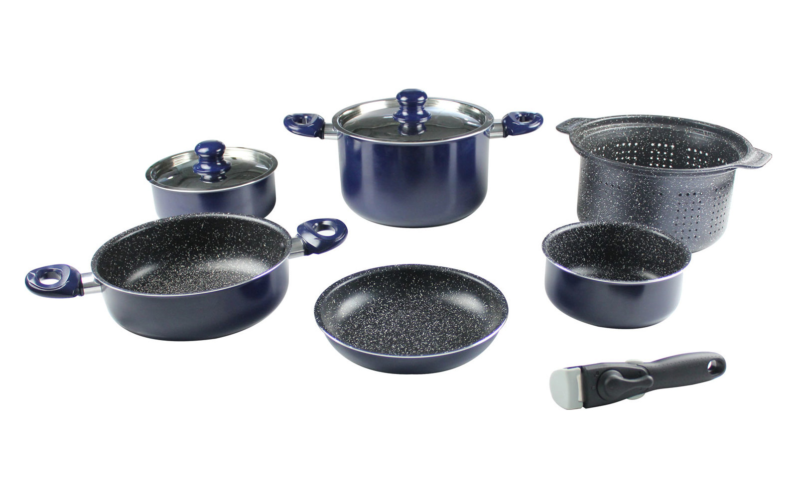 Gimex Topfset Induktion 9 teilig blau