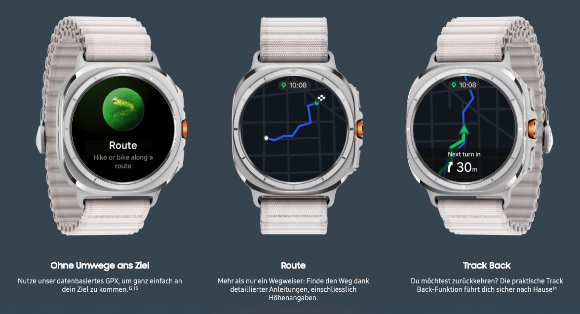 Galaxy Watch Ultra (47mm, 4G) Smart Watch mit Silikon Armband (SM-L705FZTAEUE) - Titanium Silver (Schwarz)
