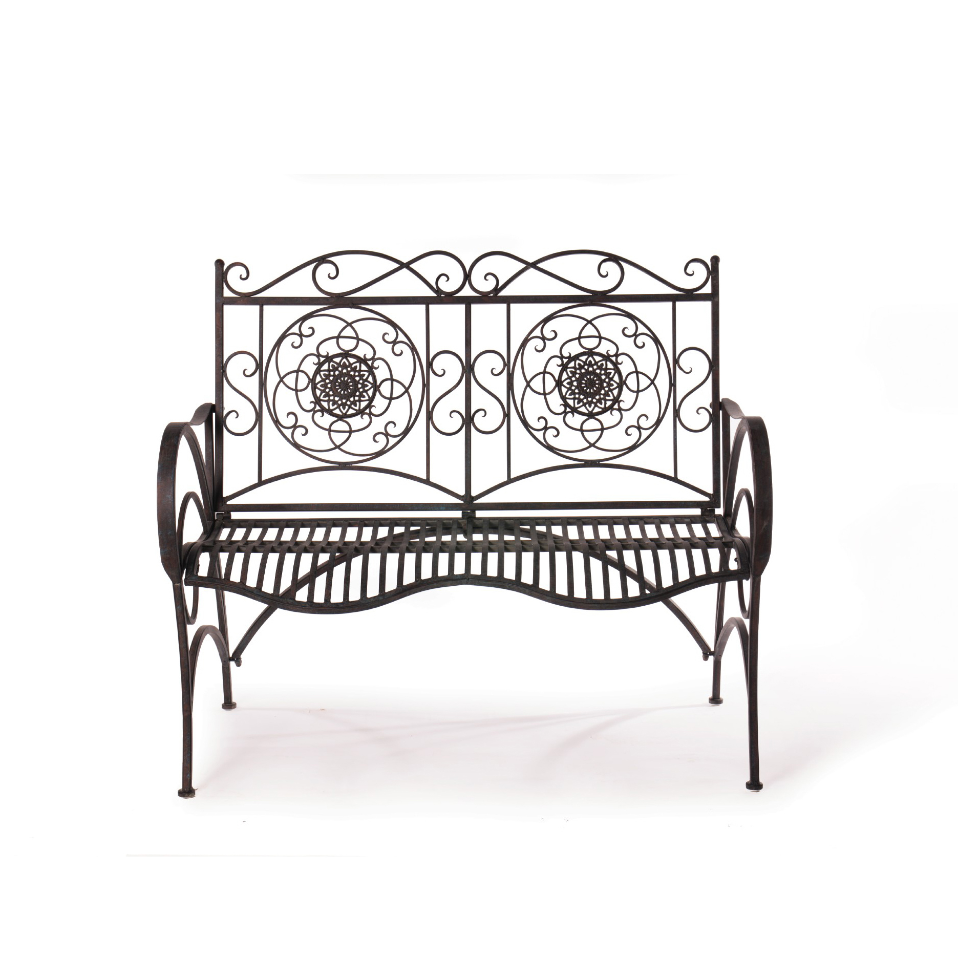Metallbank 'Claude', aus Metall, antik-braun, L 110 cm, B 57 cm, H 98 cm günstig bestellen