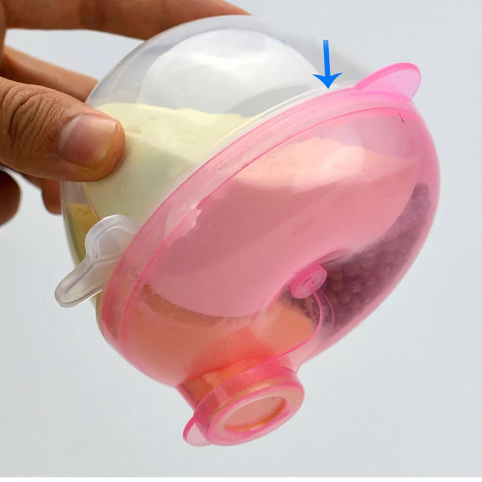 (3-fach) Baby Milchpulver Portionierer Säuglingsnahrung Aufbewahrungsbox - Pink
