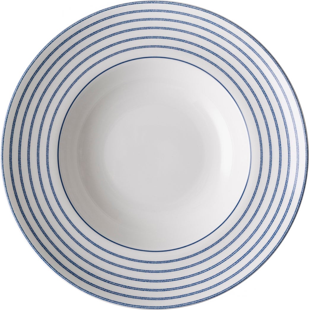 Laura Ashley pastabord Candy Stripe blauw D 27,5 H 5,4 cm