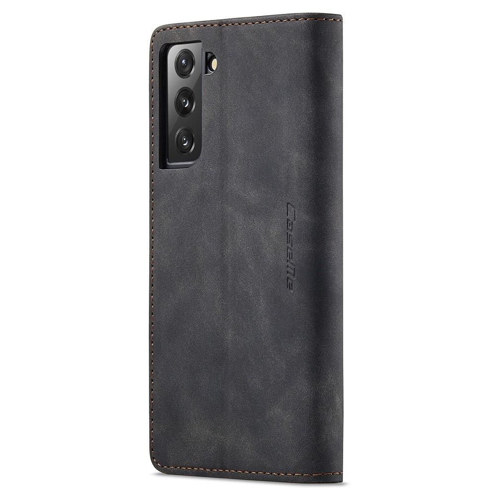 Samsung Galaxy S22 5G Leder Tasche Flip Wallet Etui mit Kartenfächern - Schwarz