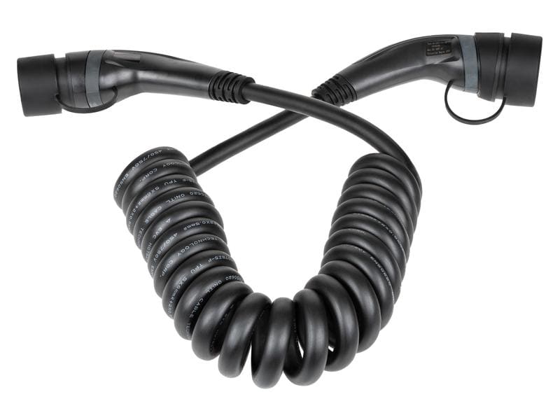 FURBER.power Ladekabel ODIN Typ 2 22kW 5 m Spiral 3-phasig 480 V 32A für Elektroauto