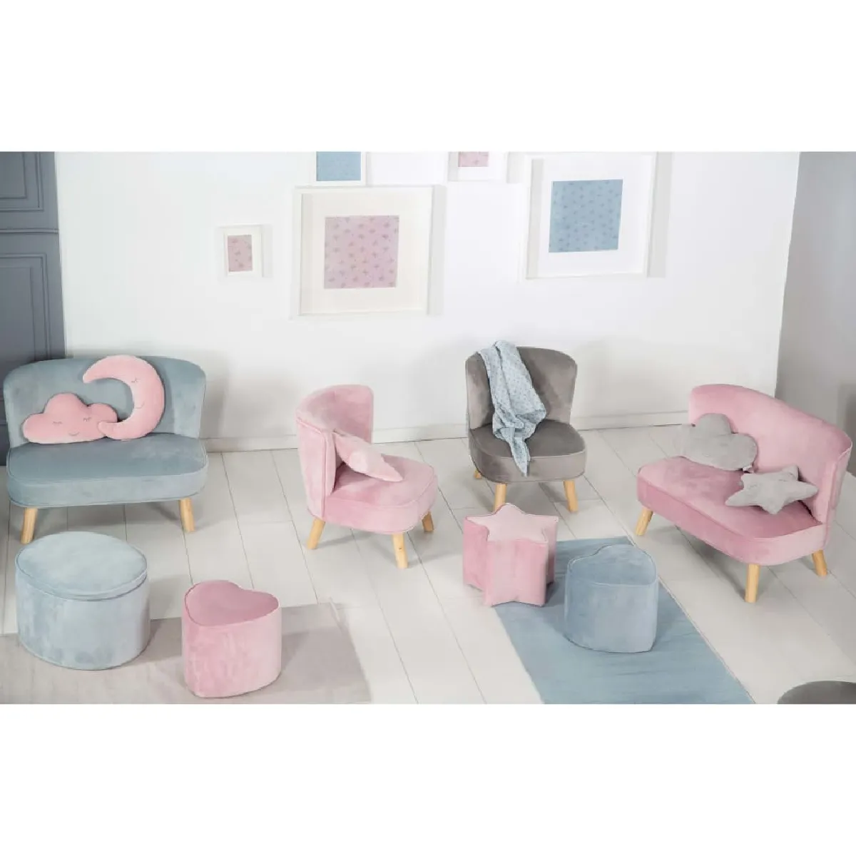 Roba Pouf Enfant - Bleu Ciel