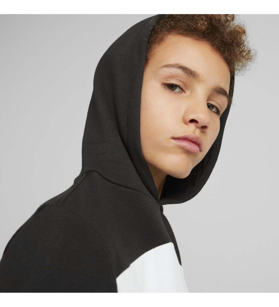 Moletom com capuz Puma Essential Colorblock, preto e vermelho