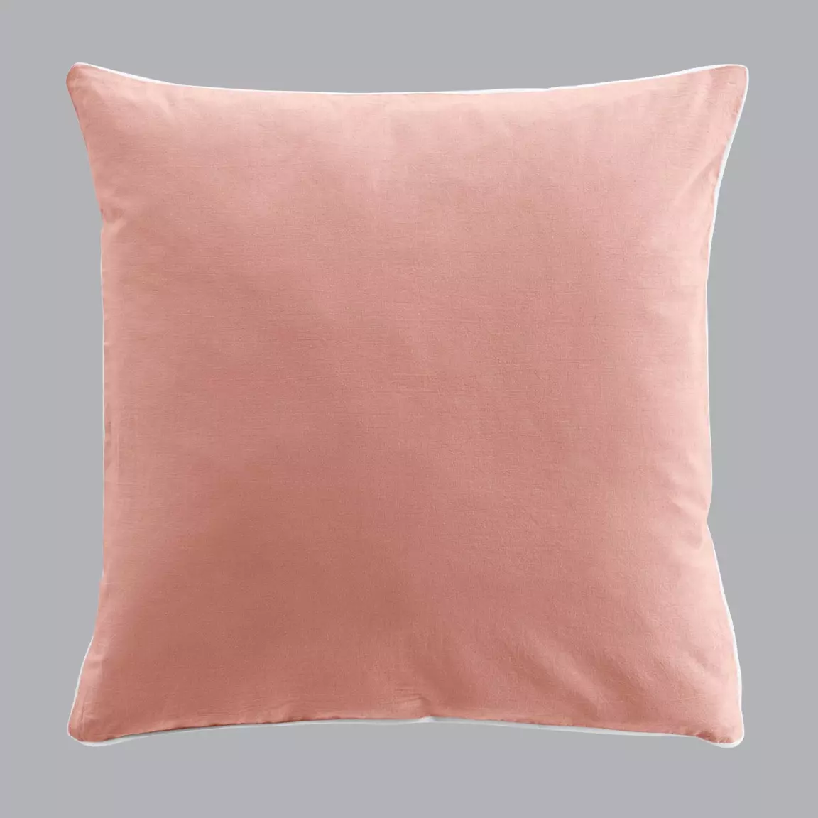 Housse de couette et deux taies coton lavé (240 cm) Linette Rose