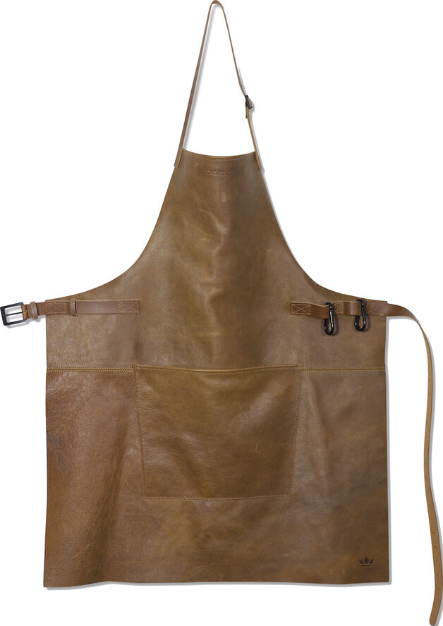 DutchDeluxes Læderforklæde BBQ Style Apron Vintage Camel Camel