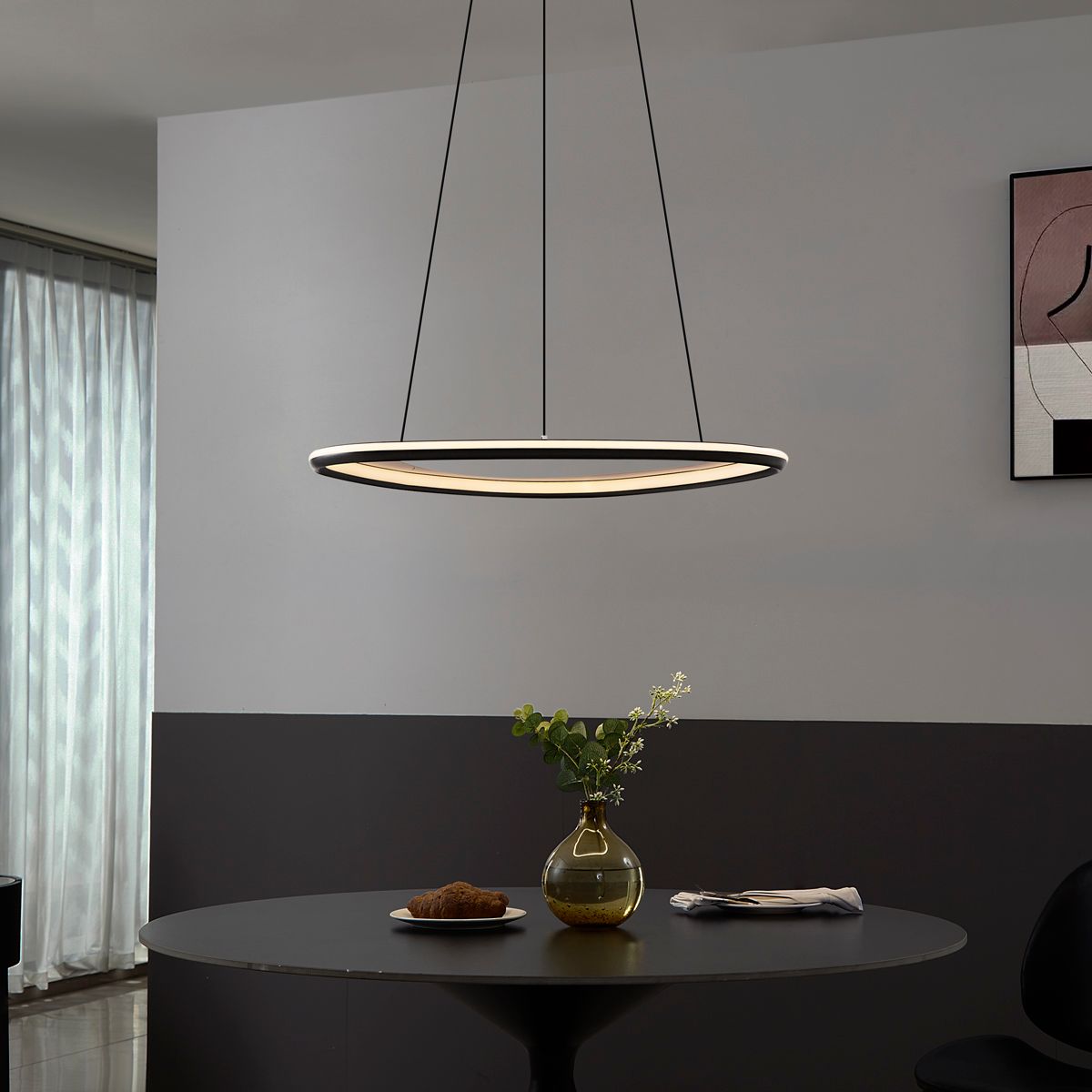 Design hanglamp zwart 3-staps dimbaar - Organico