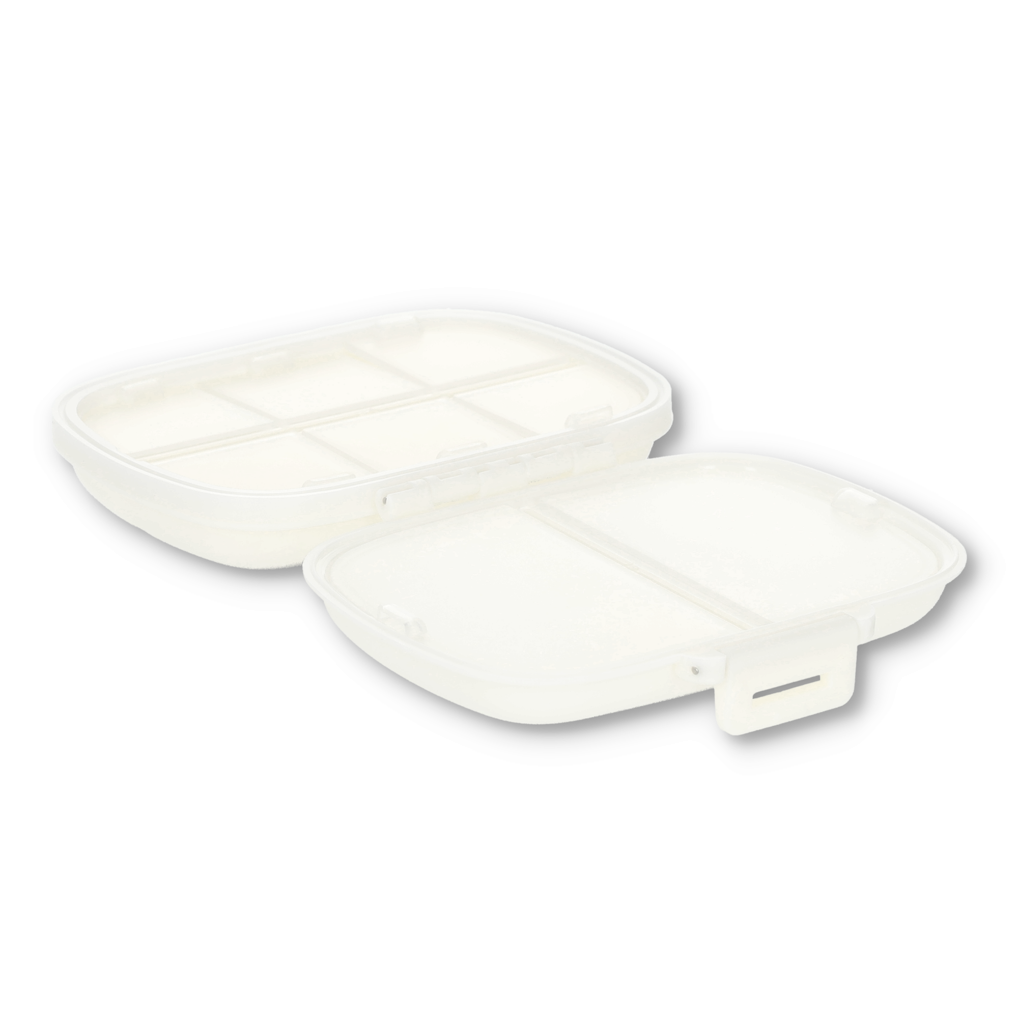 (11x8cm) Medikamenten Dosierer 8 Fächer Dosett Tablettenbox Supplements Pillendose Tablettenspender - Weiss
