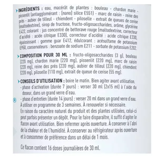Eafit Vitadraine Drink Draineur & Anti-Rétention d'Eau 500ml