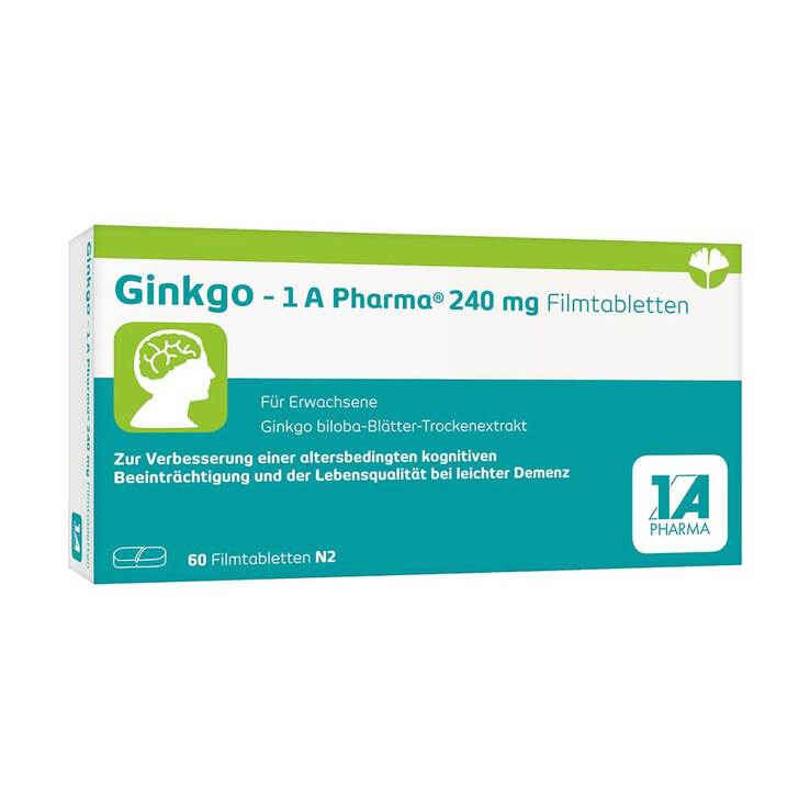 Ginkgo – 1 A Pharma®  240 mg Filmtabletten, 60 St