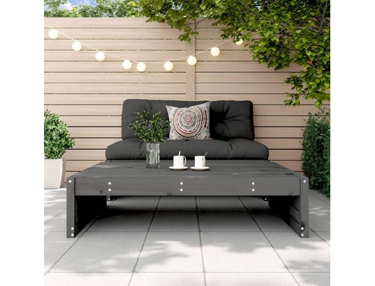 VIDAXL - Pouf Repose-pied de jardin 120x80 cm gris bois de pin massif